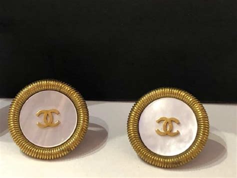 chanel button earring|Chanel earrings original.